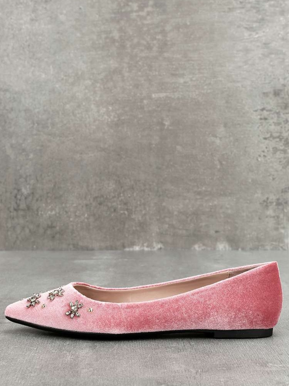 Circus by Sam Edelman Pink Velvet Jeweled Pointed-Toe Flats - Picture 5 of 13